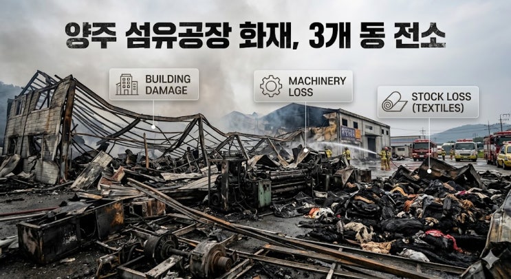 <b>양주 섬유공장 화재</b>, 공장 3개 동 전소