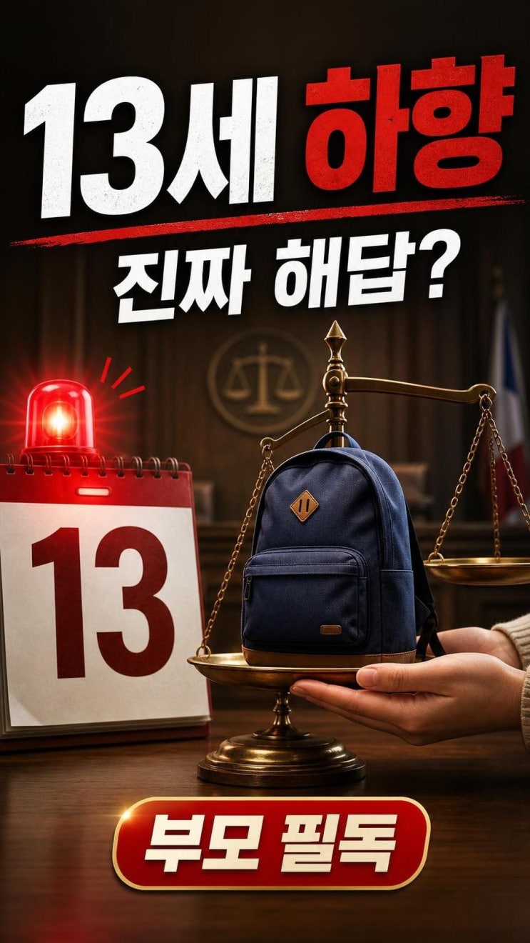 <b>촉법소년</b> 연령 <b>13세</b> 하향 논란, 지금 부모가 꼭 알아야 할 핵심... 