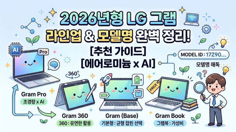 LG 그램 노트북 추천 가이드 2026년형 라인업부터 모델명 해독까지 완벽 정리
