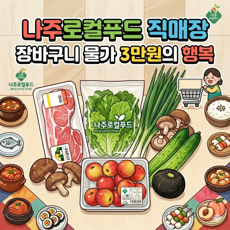 나주로컬푸드직매장 산지직송 신토불이 장보기 3만원의 행복(feat. 함께 장바구니물가 아껴보....