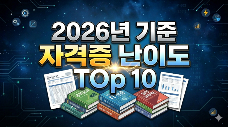 2026년 기준 기사 자격증 별 난이도TOP10 비교