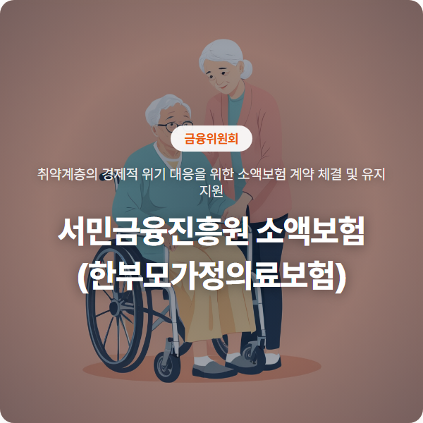 서민금융진흥원 소액보험(한부모가정의료보험)으로 경제적 안전망 구축하기