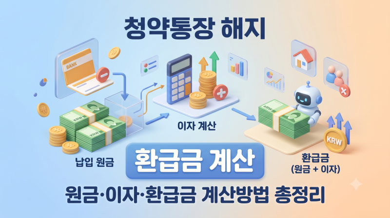 주택청약통장 해지하면 얼마 돌려받을까?｜원금·이자·환급금 계산방법 총정리