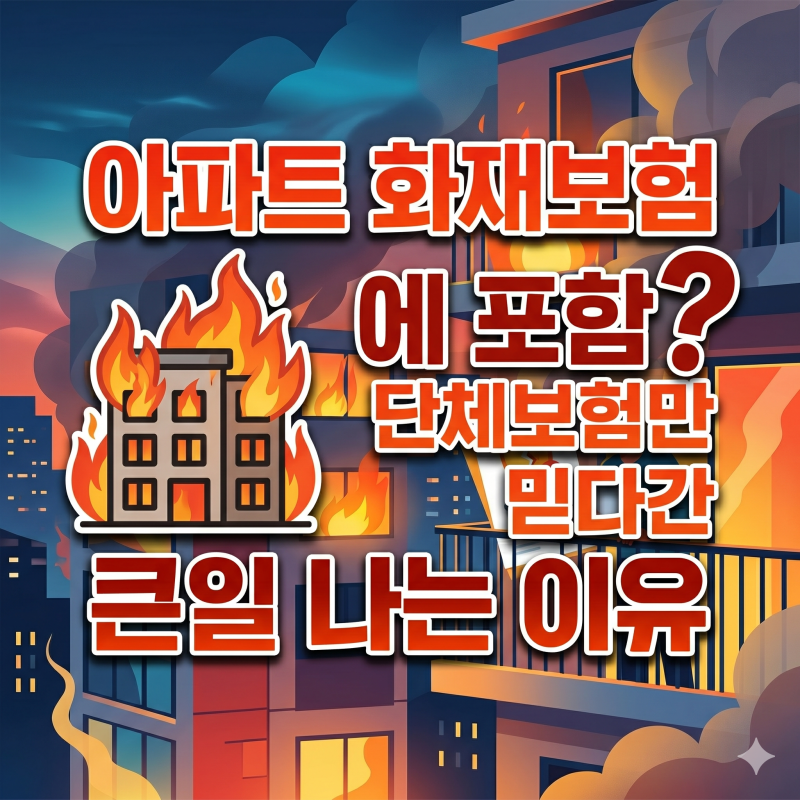 아파트 화재보험 관리비에 포함? 단체보험만 믿다간 큰일 나는 이유