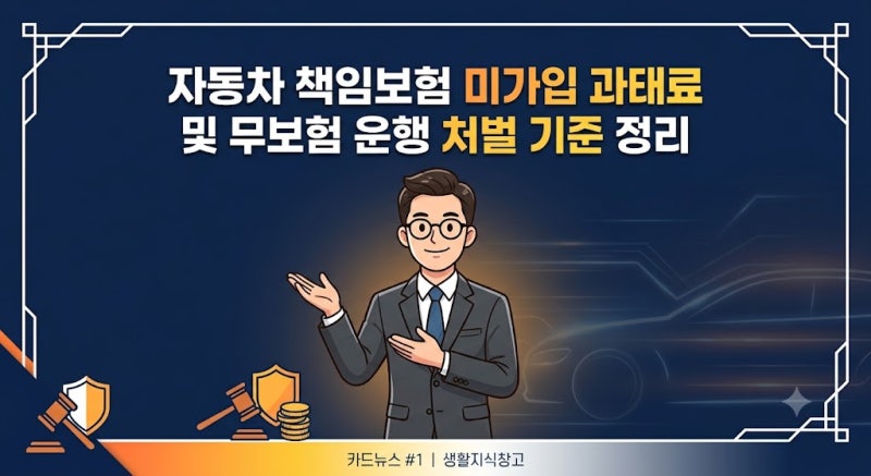 자동차 책임보험 미가입 과태료 및 무보험 운행 처벌 기준 정리