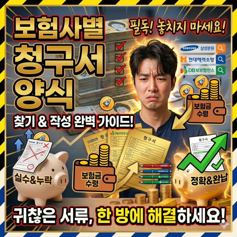 2026 보험사별 보험금청구서 양식 다운로드 모음 (삼성화재·현대해상·KB·DB·교보생명)