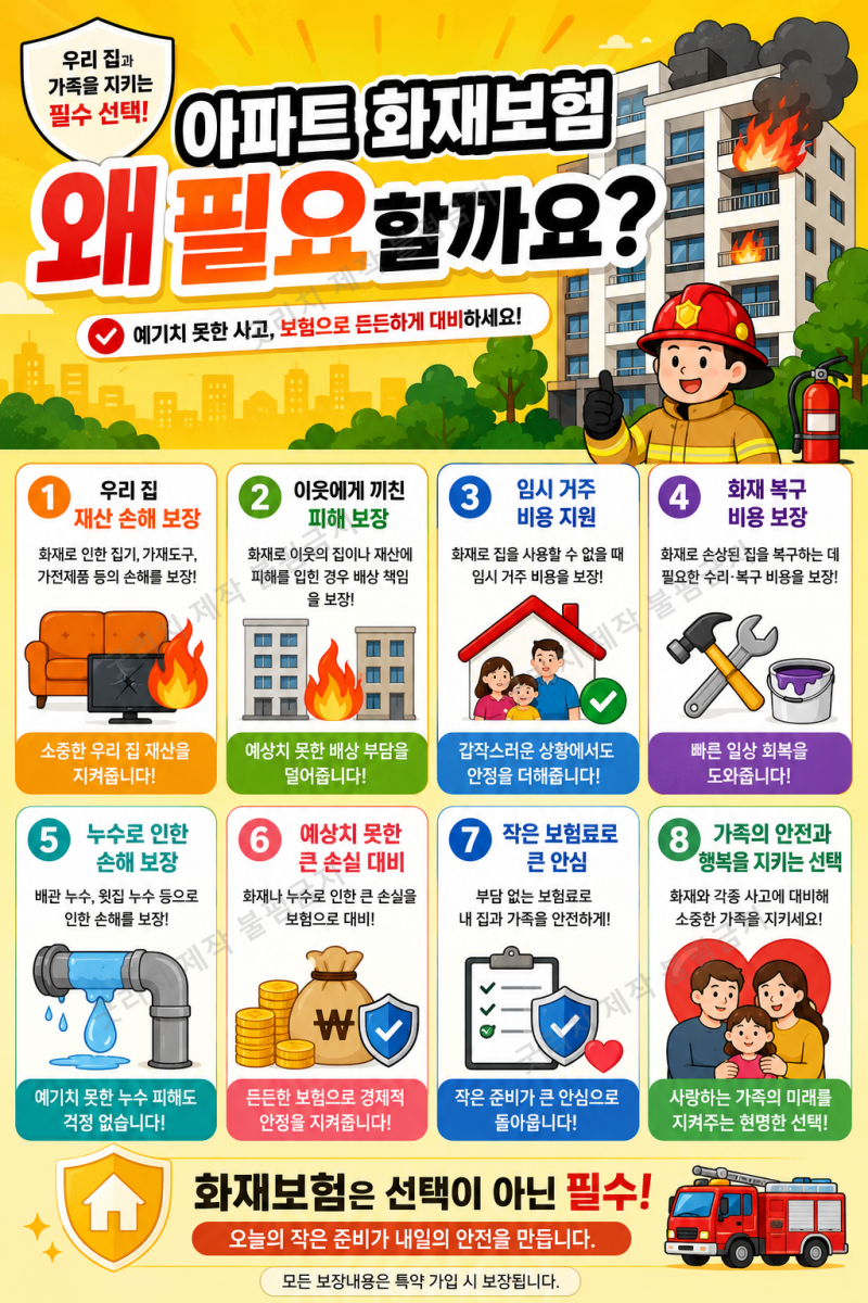 아파트 화재보험 가격 얼마 보험사 추천 비교 하는 법을 알아봅시다