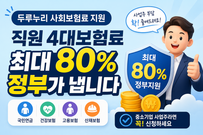 두루누리 사회보험료 지원 — 직원 4대보험료 최대 80% 정부가 냅니다 (2026)