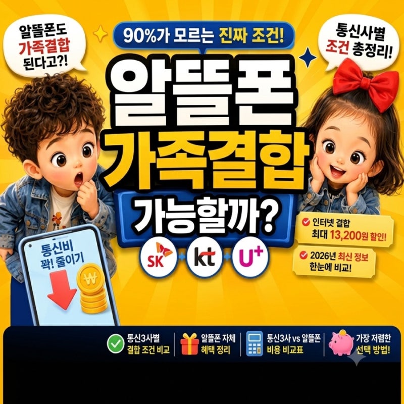 알뜰폰 가족결합 가능할까? SK·KT·LG 통신사별 조건 총정리