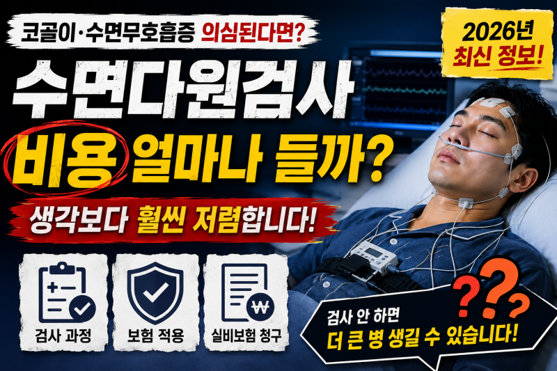 수면다원검사 비용, 실비 환급 조건 모르면 100만 원 날립니다 (2026 최신 건강보험 기준)
