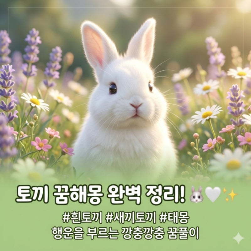 토끼꿈해몽 풀이 | 흰 토끼 새끼 토끼 꿈 길몽 흉몽 의미는?
