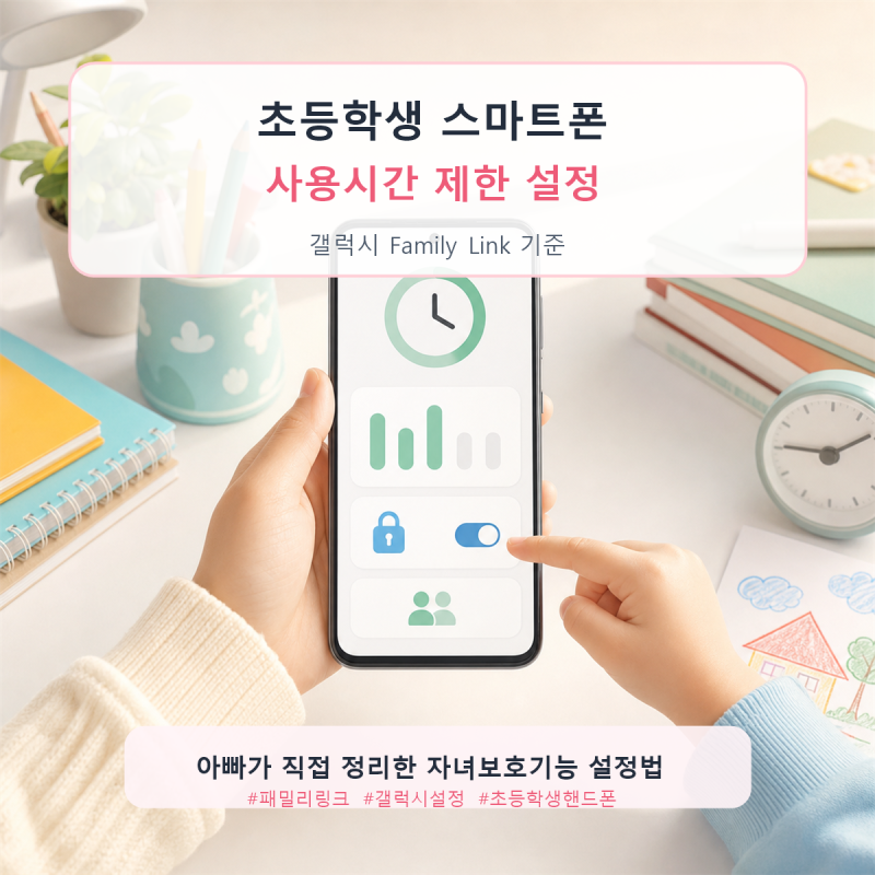 초등학생 스마트폰 사용시간 제한 설정 방법, 갤럭시 Family Link로 관리하기