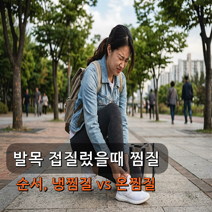 발목 접질렀을때 찜질 순서, 냉찜질 vs 온찜질 이것만 기억하세요