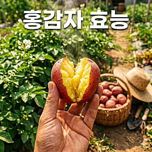 [홍감자 효능] 지금이 딱! 포실포실한 홍감자 제철, 칼로리, 삶는법, 부작용까지
