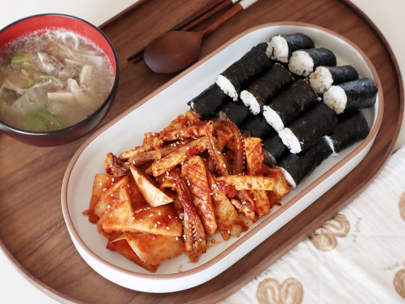 충무김밥 만들기 오징어 요리 어묵무침 반찬 레시피