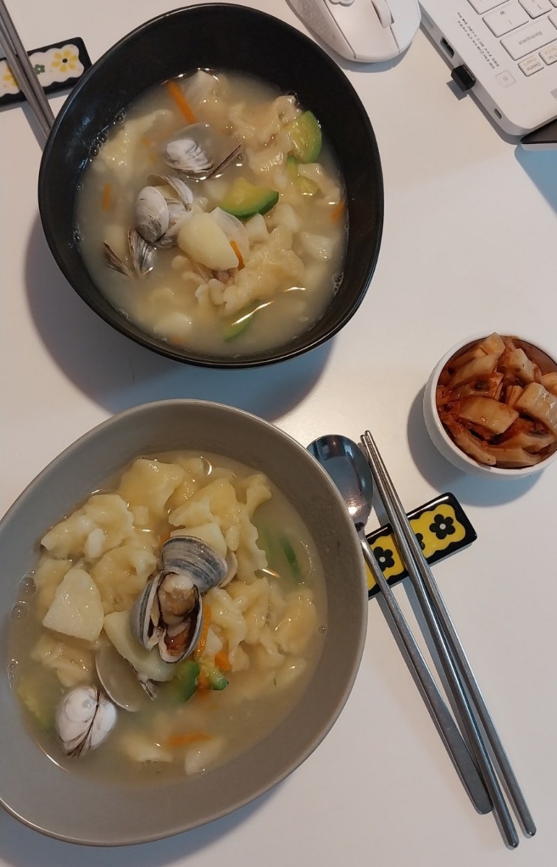 갯벌체험 동죽 조개 해감방법 냉장 냉동 보관방법 감자바지락수제비 레시피