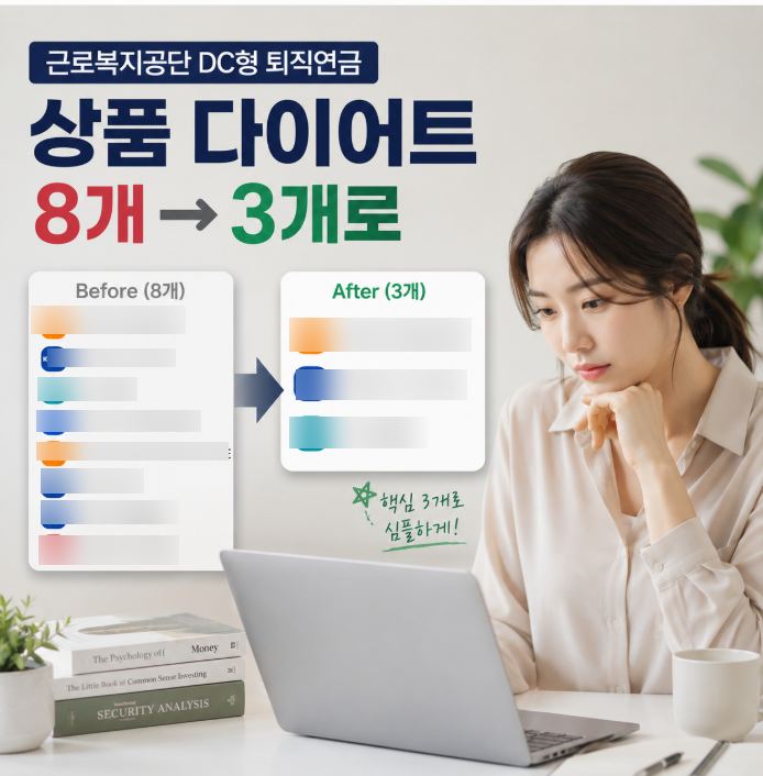 근로복지공단 DC형 퇴직연금 상품 다이어트, 8개에서 3개로