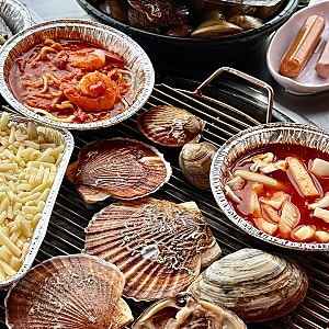영종도 구읍뱃터 오션뷰 야장 조개구이 감성 데이트 맛집 아라담 신관 내돈내산 후기