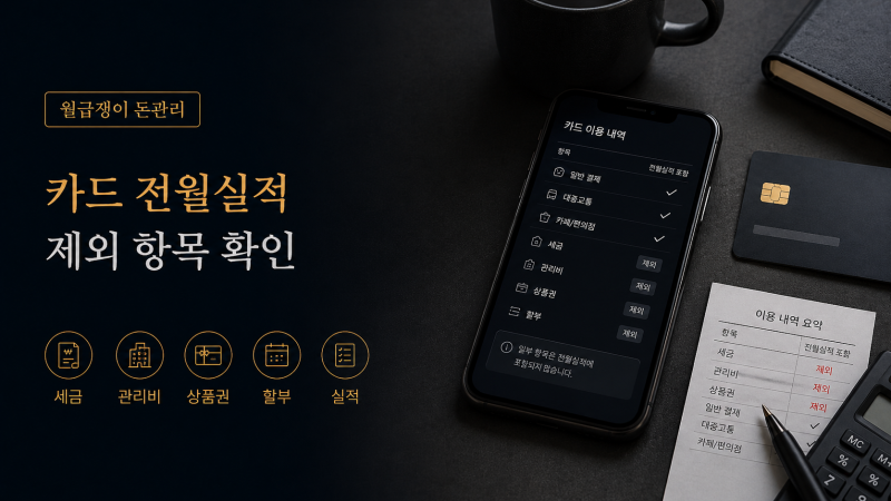 카드 전월실적 제외 항목, 내가 쓴 돈인데 왜 실적에 안 잡힐까