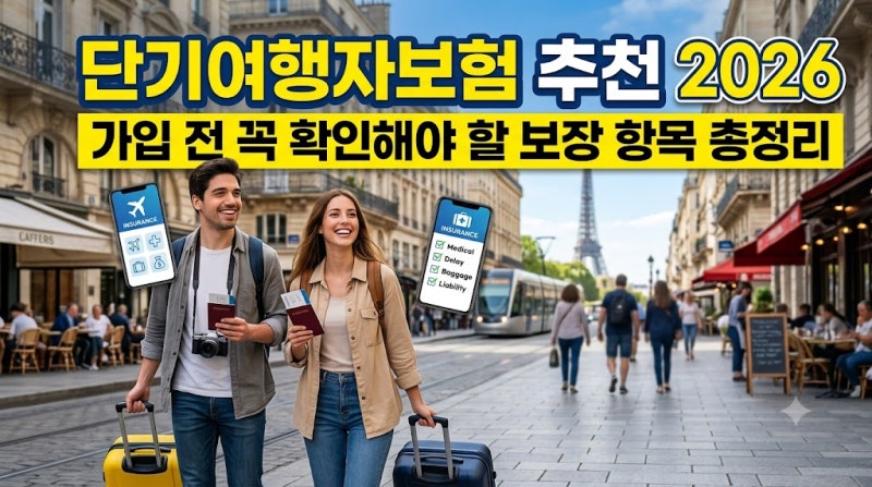 단기여행자보험 추천 2026, 가입 전 꼭 확인해야 할 보장 항목 총정리