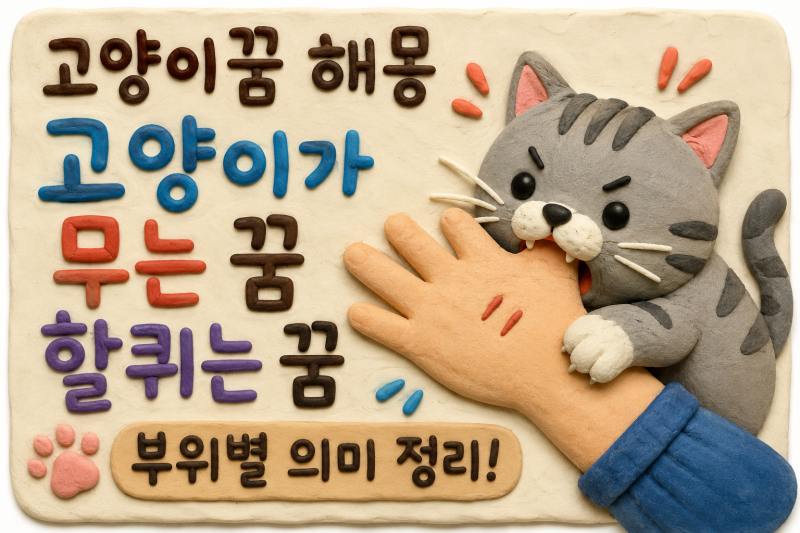 고양이꿈 해몽, 고양이가 무는 꿈 할퀴는 꿈 부위별 의미 정리
