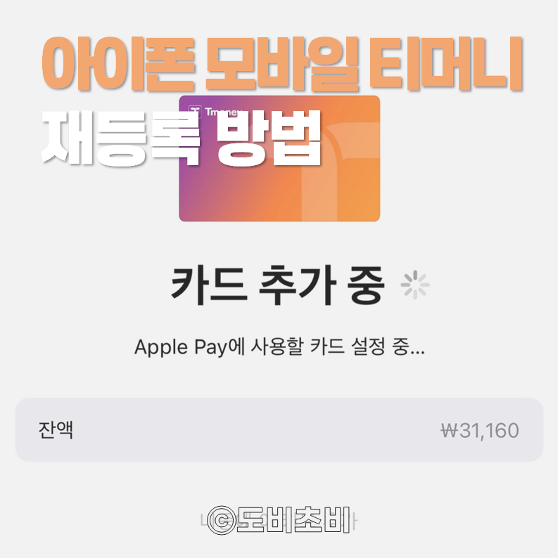 [정보] 아이폰 초기화 후 모바일 티머니 카드 재등록 방법, 다시 등록하는 방법