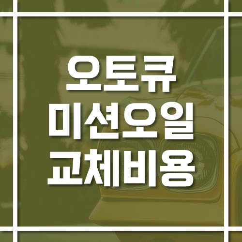 기아 오토큐 미션오일 교체 비용과 공임 가격