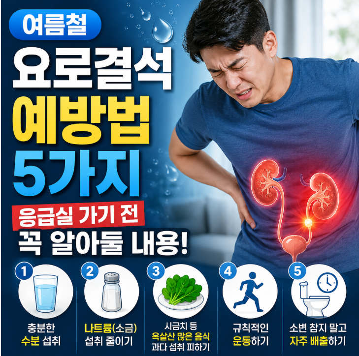 여름철 요로결석 예방법 5가지, 응급실 가기 전 꼭 알아둘 내용