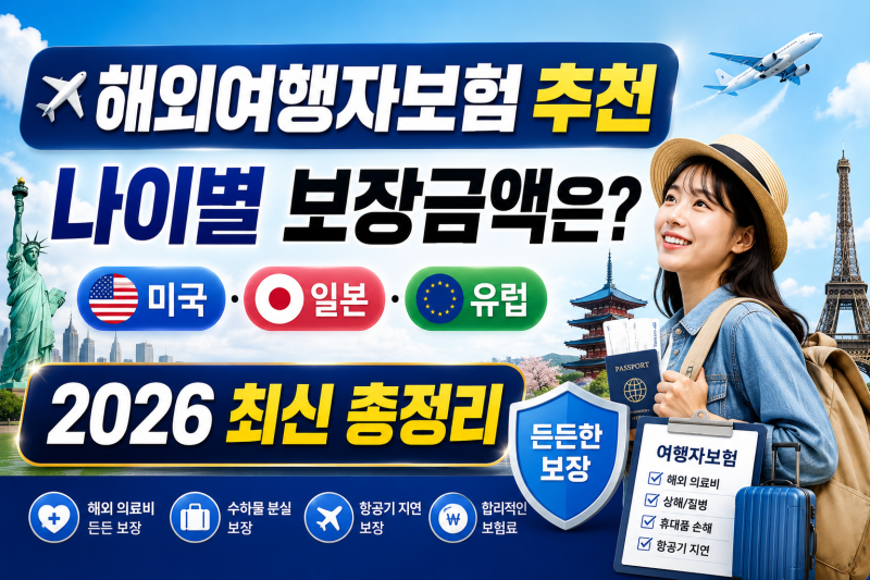 해외여행자보험 추천 2026년 기준｜나이별 적정 보장금액과 보험 선택 방법 총정리