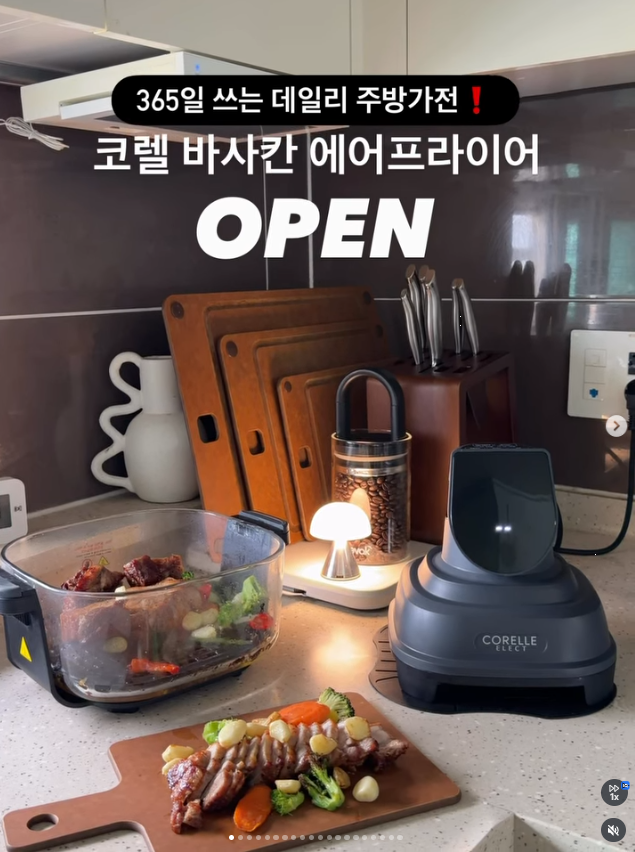 코렐 바사칸 에어프라이어 내열유리 용기로 안심, 최저가 공구