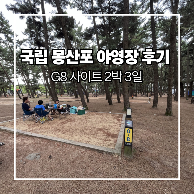 국립 몽산포 야영장 캠핑 후기, G8 사이트 2박 3일 다녀온 이야기