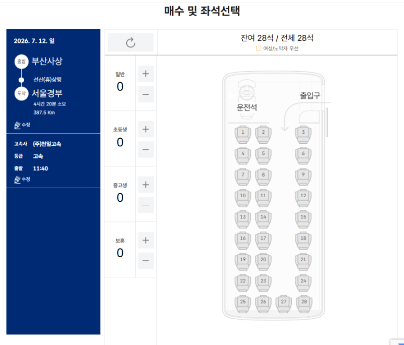 우등버스를 일반고속버스 가격으로 타는 꿀팁 우등버스 명당과 부산에서 서울까지 편도 2만....