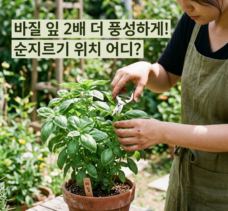 바질 순지르기 위치 어디? 수확량 2배 늘리는 순치기 꿀팁