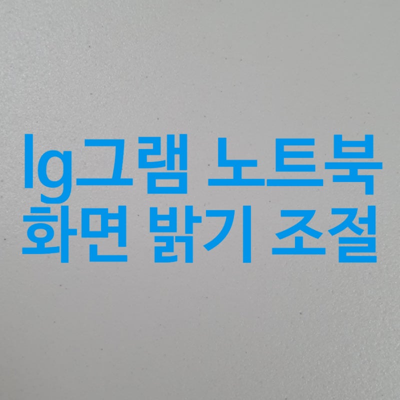 lg그램 노트북 화면 밝기 조절 방법 및 그램 무게 정보