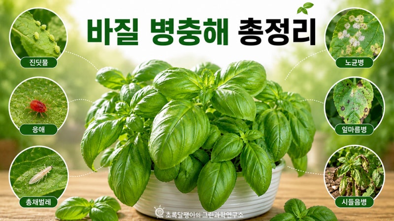 바질 병충해 총정리 (노균병, 잎이 노랗게, 검게 변하는 이유)