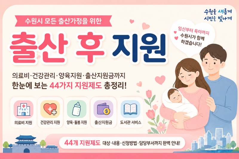 2026 수원시 출산혜택 총정리｜출산지원금·산후조리비·부모급여 한눈에