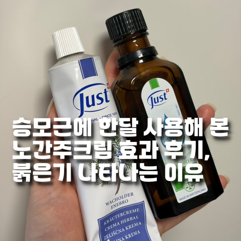 승모근에 한달 사용해 본 노간주크림 효과 후기, 붉은기 나타나는 이유