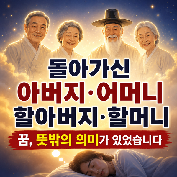 돌아가신 부모님·할아버지·할머니 꿈, 뜻밖의 의미가 있었습니다