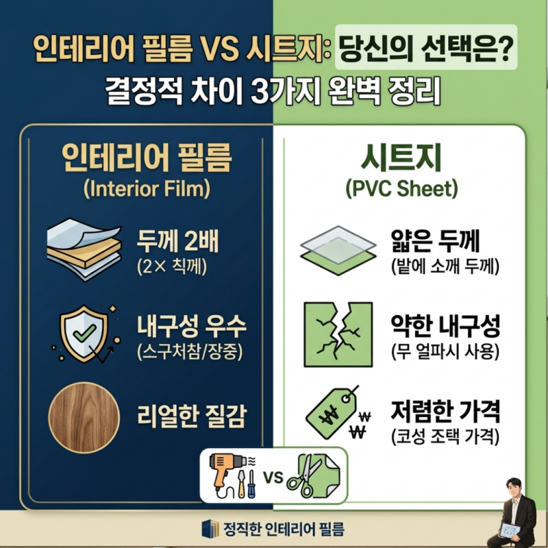 [셀프 인테리어 필수] 인테리어 필름 시트지, 결정적 차이 3가지 완벽 정리