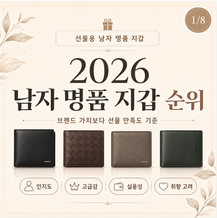 남자 명품 지갑 계급도선물용 순위 1위부터 8위까지