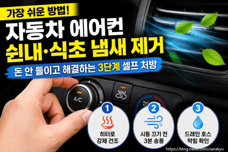 자동차 에어컨 쉰내·식초 냄새 제거는 어떻게 할까? 가장 쉬운 방법, 돈 안 들이고 해결하는 ....