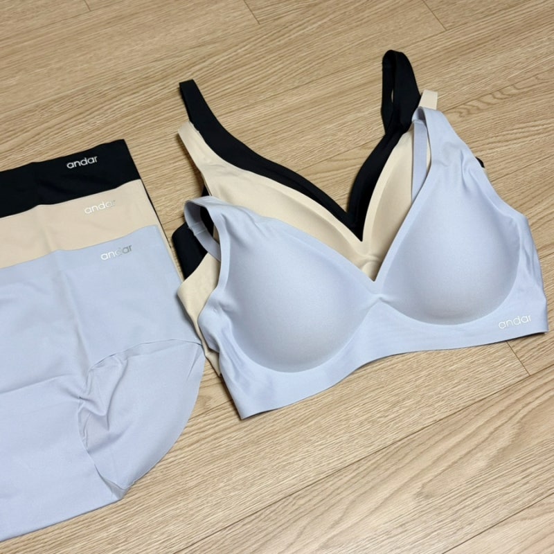 안다르 심리스 올데이핏 브라 팬티 세트 내돈내산 한달 사용 후기
