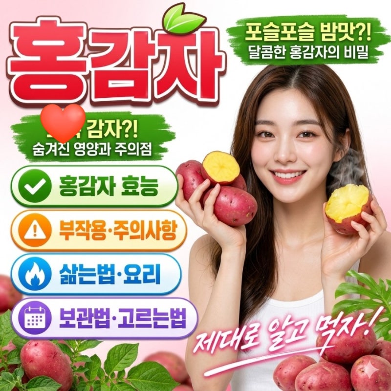 감자는 다 똑같다? 홍감자효능 부작용, 삶는 법, 보관법, 칼로리비교