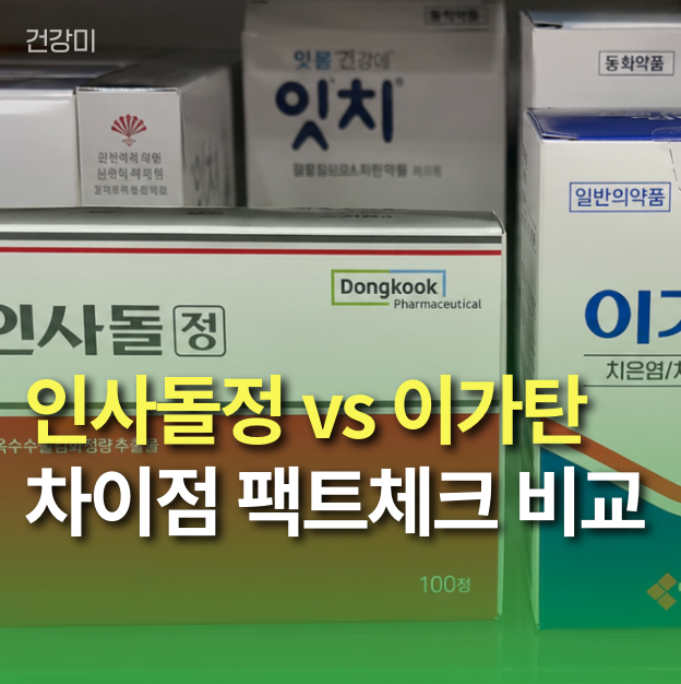인사돌정 vs 이가탄 차이점 팩트체크: 가격 효능 복용법 비교
