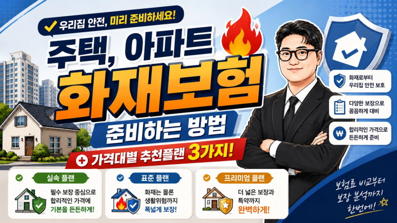 화재보험 궁금하시다구요? 이렇게만 준비하면 됩니다, 가격대별 3가지 추천플랜까지