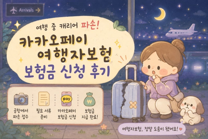 [여행자 보험] 카카오페이 손해보험/캐리어 파손/보상 후기