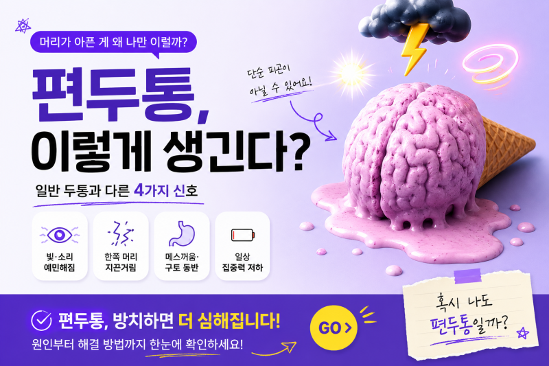 한쪽 머리만 유독 아픈 이유가 있었어요-편두통