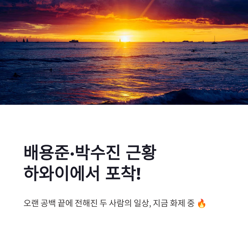배용준 박수진 근황, 하와이 목격담과 백발 모습 화제된 이유