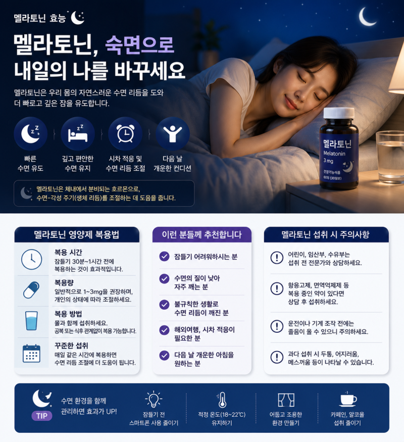 멜라토닌 효능 멜라토닌 영양제 복용법 추천!