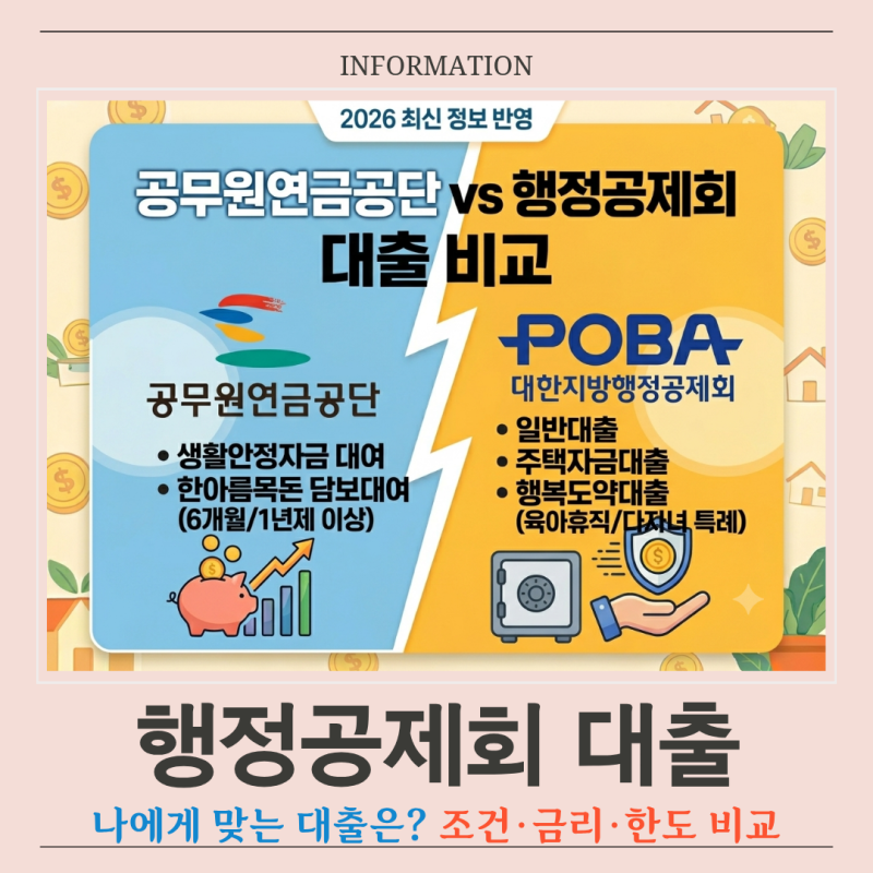 공무원연금공단 대출 고민 중이라면 행정공제회 대출도 꼭 비교해야 하는 이유 (2026 최신 한....